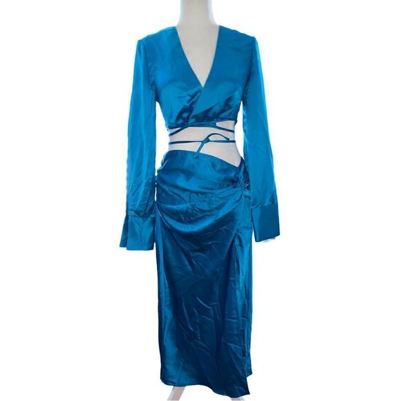 L'Academie || NWTs SET = 2 PIECES Ottilie Top and Prisca Skirt in Aqua Blue - Picture 7 of 17